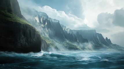 Fototapeta premium Secluded Cove and Majestic Cliffs 