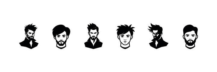 Silhouette Avatar Profile Icons – Vector Illustration White Background