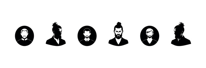 Silhouette Avatar Profile Icons – Vector Illustration White Background