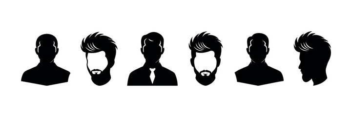 Silhouette Avatar Profile Icons – Vector Illustration White Background