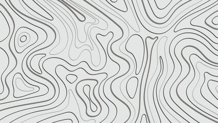 Abstract Topographic Contour Lines on Elegant Gray Background
