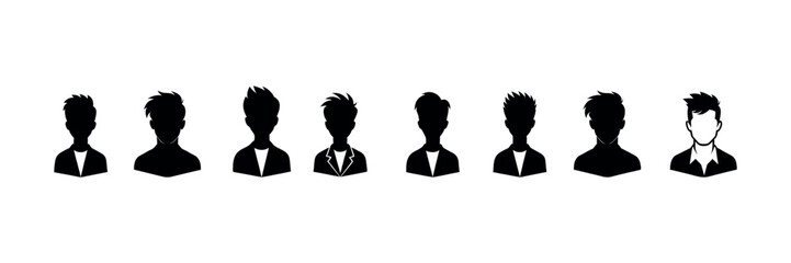 Silhouette Avatar Profile Icons &ndash; Vector Illustration White Background