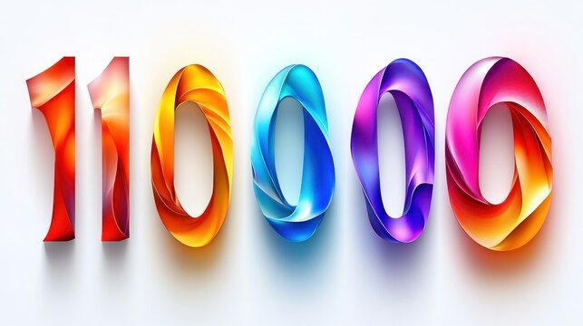 Colorful, stylized numbers