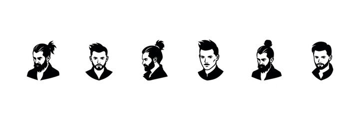 Silhouette Avatar Profile Icons – Vector Illustration White Background