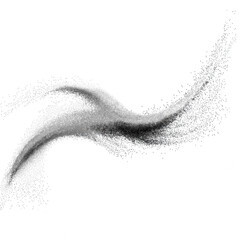 Smooth gray texture creates impactful wave effect, resembling burst of dust particles in motion. This dynamic visual evokes sense of energy and movement