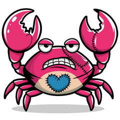 Crab cartoon logotype vector illustration
