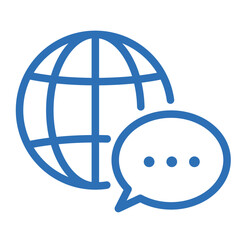 Multi-language Icon – Vector Line Symbol for Global Accessibility and Translation