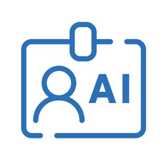 Personal AI Icon – Vector Line Symbol for Custom Assistant and User Settings