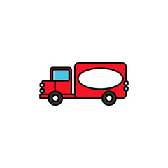 Simple Cargo Truck Illustration in Flat Style – EPS Vector