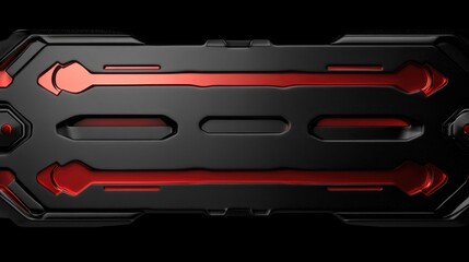 Sleek black panel with red accents, futuristic design