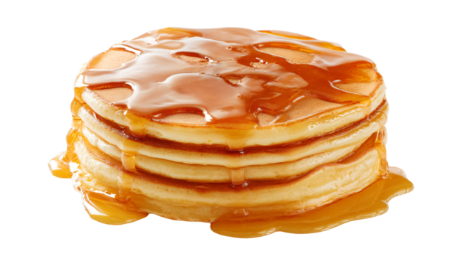 a stack of pancakes covered in syrup and syrup