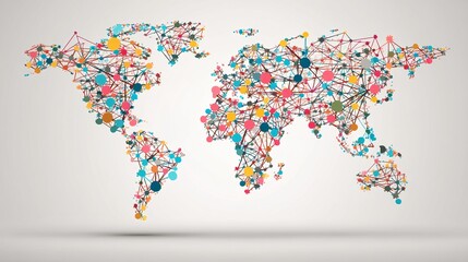 Colorful Abstract World Map Illustration