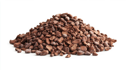 a picture of cocoa beans on the rolling hills of Saddleworth, poster style Clipping path includes. Isolated on white background.
