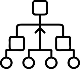 hierarchy vector outline icon on white or transparent background