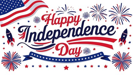 Happy Independence Day Celebrate American Freedom with Fireworks and Patriotism