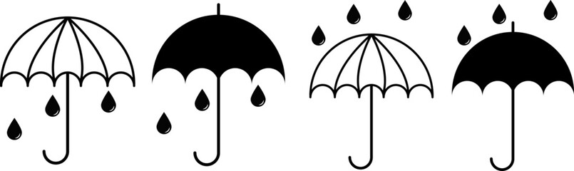 umbrella icon. Water drop protection symbol. Umbel business concept. Raindrop signs. Wet weather icons  © Sultana Design