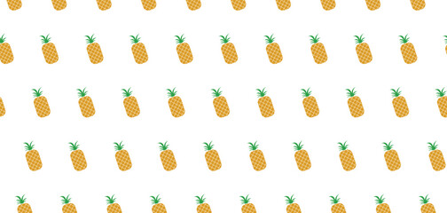 Hand drawn pattern,  freehand drawn pineapple. fruit background for fabric, textiles, clothing, poster, cover, decoration, banner, wallpaper, interior decor. Vector illustration