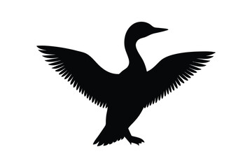 Obraz premium Loon silhouette vector illustration, Set of Loon silhouette