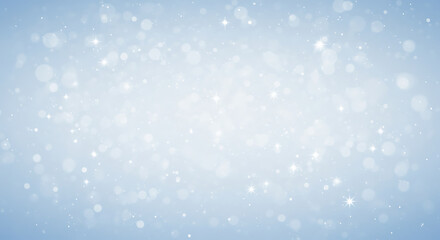 Fototapeta premium Festive Light Blue Bokeh & Sparkle Background - Winter Celebration