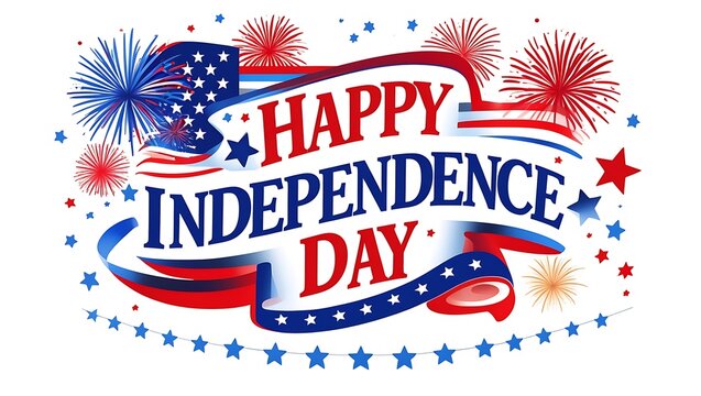 Happy Independence Day Celebrate Freedom with Fireworks and Festive Designs