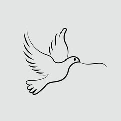 Bird line art vector design