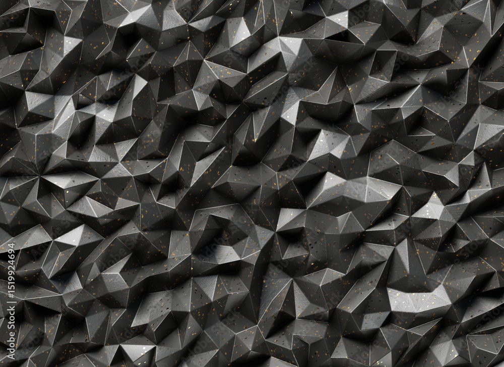 Poster abstract realistic black geometry mesh texture close up background 3d rendering