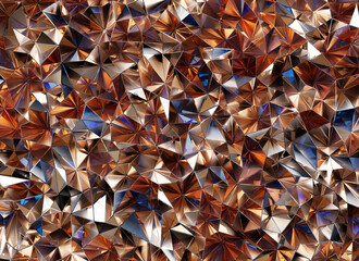 Luxury Abstract Realistic Gold and Blue Crystal Texture Reflection Close Up Background 3D rendering