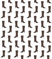 Vector seamless pattern of hand drawn sketch doodle colored boot isolated on white background