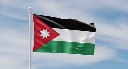 Jordanian Flag Symbol of the Hashemite Kingdom of Jordan