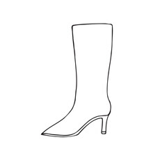 Vector hand drawn sketch doodle outline boot isolated on white background