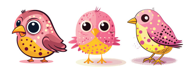 Fototapeta premium Bird Character Design Cute Cartoon Illustration