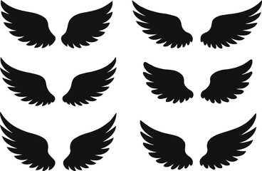 Obraz premium set of wings silhouette