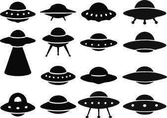 UFO set silhouettes 