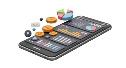 animated mobile phone with remote control isolated on white background png