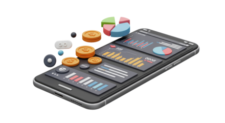 animated mobile phone with remote control isolated on white background png