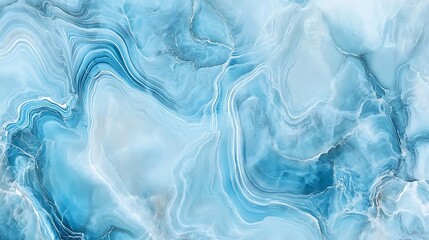 Obraz premium Abstract fluid marble design with shades of blue and white offering a sophisticated and elegant background pattern suitable for diverse creative projects.