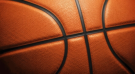 Obraz premium Closeup of a Basketball's Textured Orange Surface and Black Lines