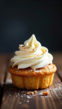 Whipped cream topping a small pastry, dramatically presented, inflated, unimportant
