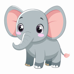 Cute Cartoon Baby Elephant Illustration