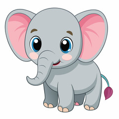 Obraz premium Cute Cartoon Baby Elephant Illustration