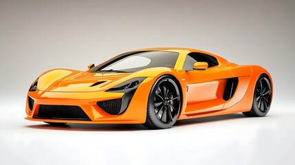 Orange Sports Car Design Displayed on a Neutral Background in Studio
