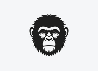 Ape Minimal Logo, Ape Vector, Ape Silhouette, Illustration, Monkey Minimal Logo, Monkey Vector, Monkey Silhouette, Animal, Primate 