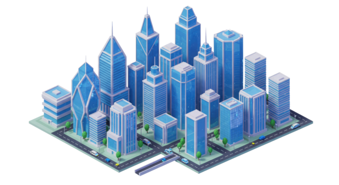 animated buildings on white background png