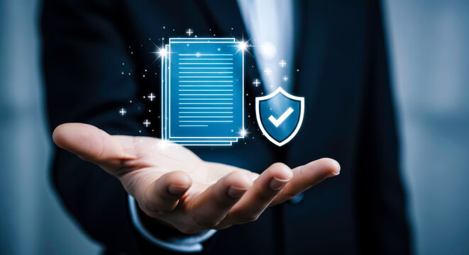 Data security document protection privacy policy information technology concept