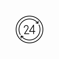 24 hour round icon sign vector