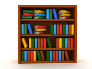 3D Rendering of bookshelves