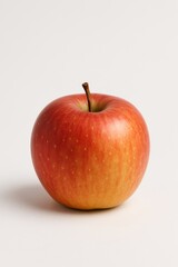 Single red apple isolated on white background