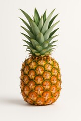 Fototapeta premium Minimalist pineapple standing upright isolated on a white background