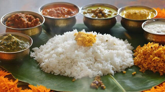 Pongal dish of rice and lentils cooked with ghee, pepper, and cumin with smoke