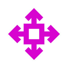 Arrows pointing outward up, down, left, and right